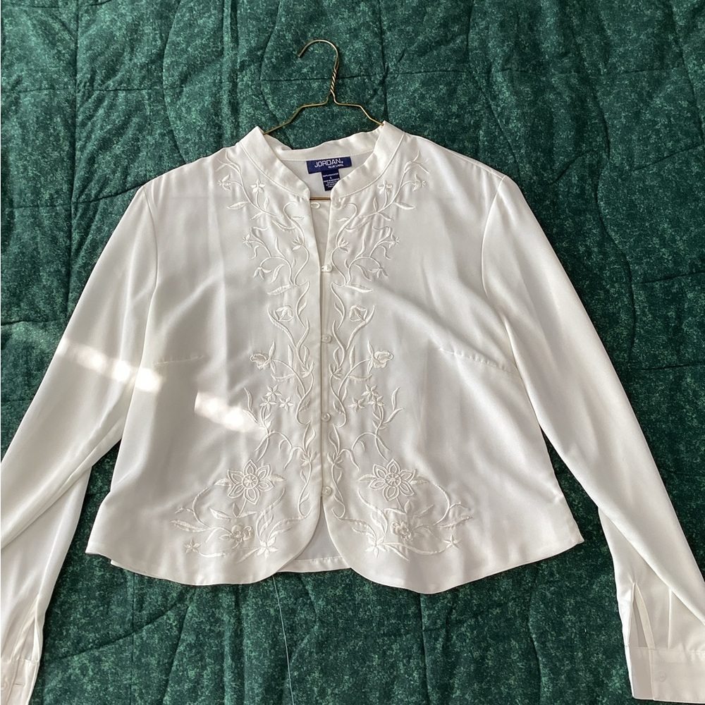 White blouse with long sleeves